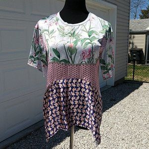 Zara pink and blue floral size small shirt